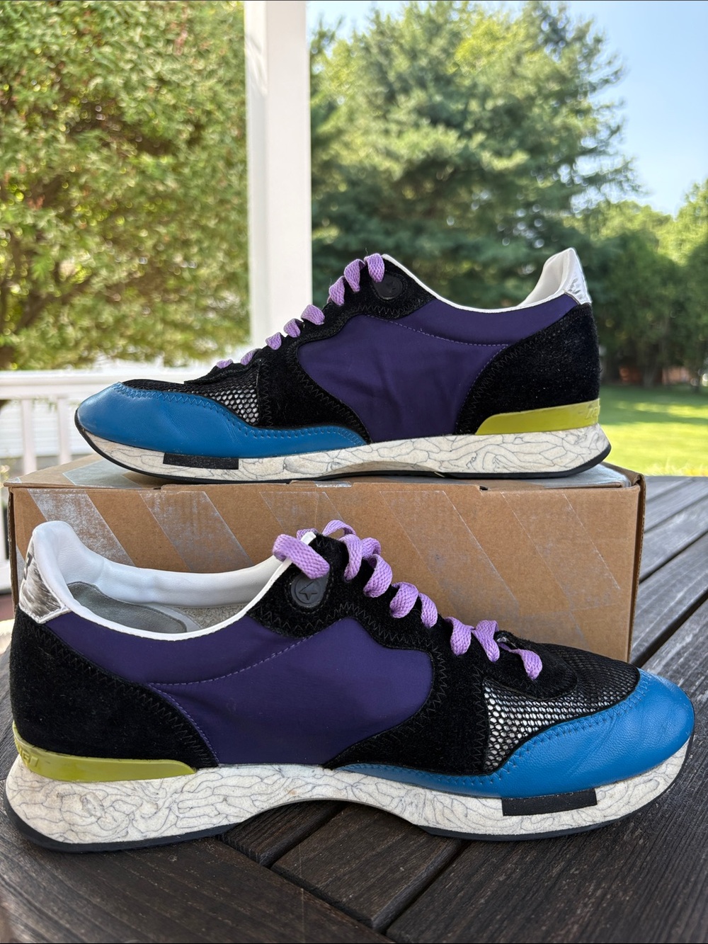 Golden Goose Women's Purple, Blue & Gold Star Sneakers - Picture 5 of 10